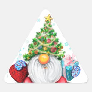 Sticker Gnome avec Casquette et cadeau d'arbre de 