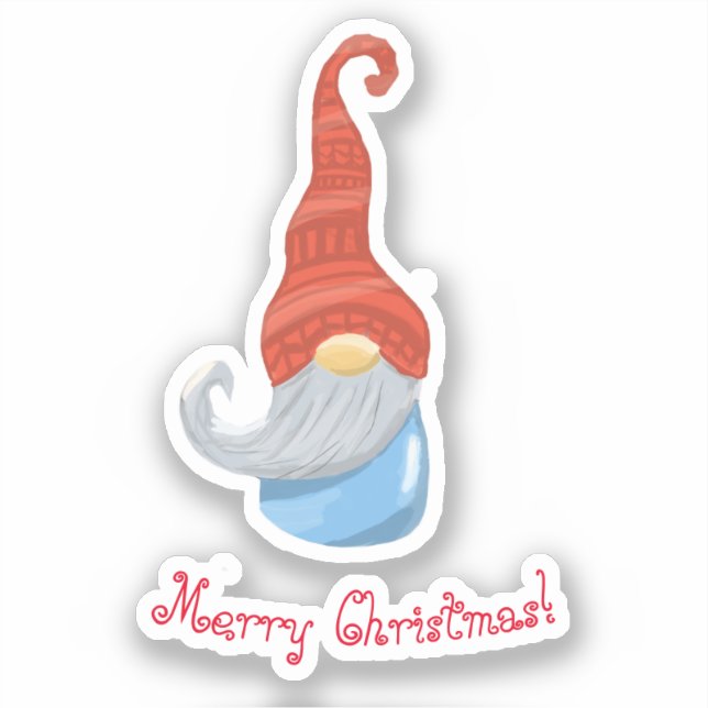 Sticker Gnome de Noël amusant - Gnome de Noël mign (Recto)