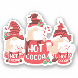 Sticker Gnome de Noël et cacao chaud
