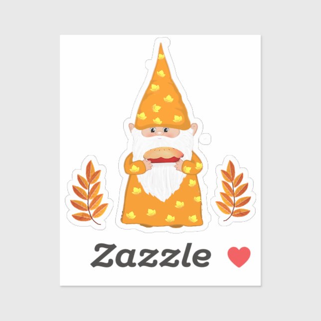 Sticker Gnome de Thanksgiving mignon (Feuille)