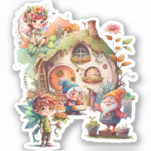 Sticker Gnome Et Fairy