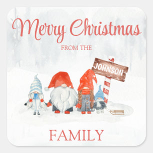 Sticker Gnome Family Four Christmas