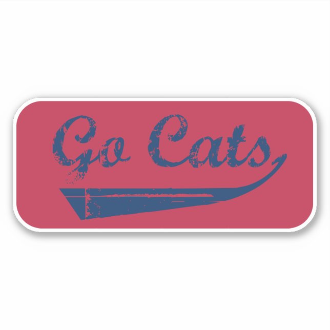 Sticker Go Cats Vintage (bleu/rouge) (Devant)