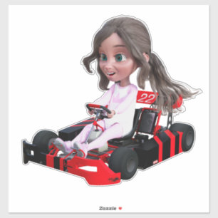 Sticker Go-Kart Girl