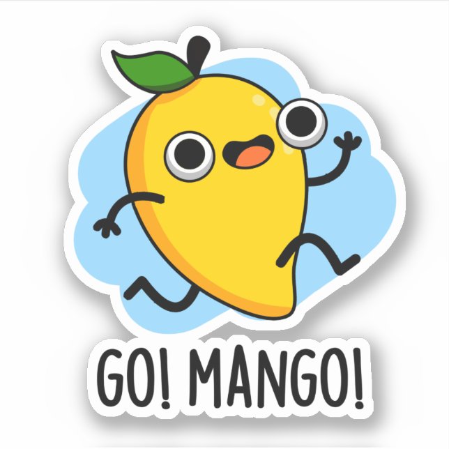 Sticker Go Mango Funny Courir Mango Pun (Devant)