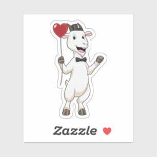 Sticker Goat as Groom avec Heart Balloon