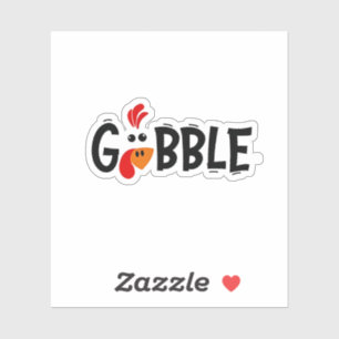 Sticker Gobble Funny Thanksgiving Turquie fête