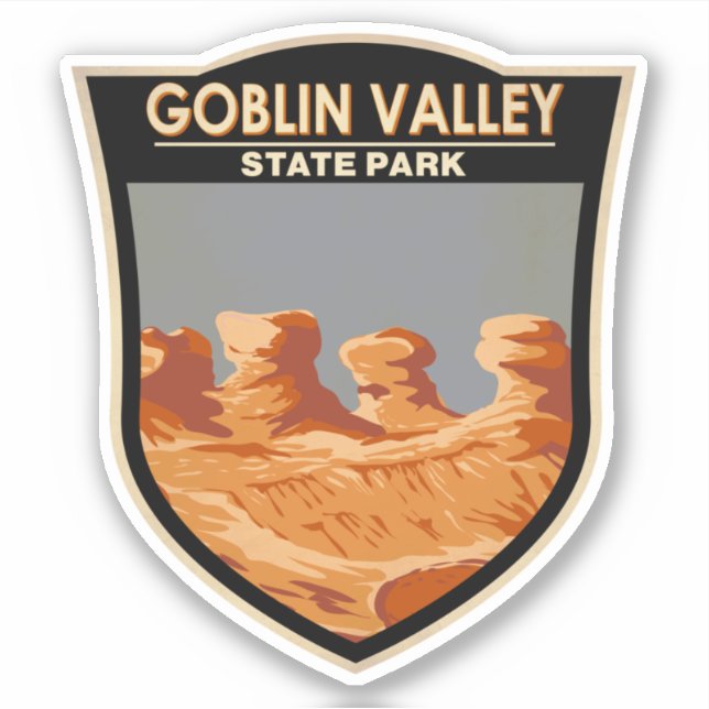 Sticker Goblin Valley State Park Utah Vintage (Devant)
