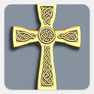 Sticker Gold Celtic Cross