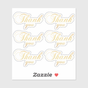 Sticker Gold classique merci. Élégant mariage de typograph