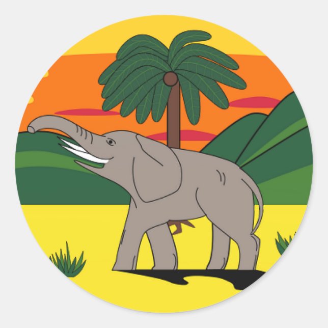 Sticker Gold Coast Elephant et Palm Tree (Devant)