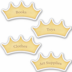 Sticker Gold Crown Kids & Baby Storage Organisation Étique