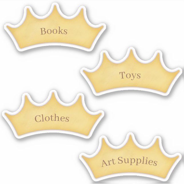 Sticker Gold Crown Kids & Baby Storage Organisation Étique (Devant)