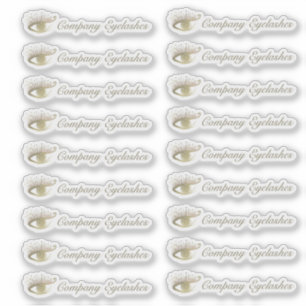 Sticker Gold Eyelashes Logo Packaging Nom commercial