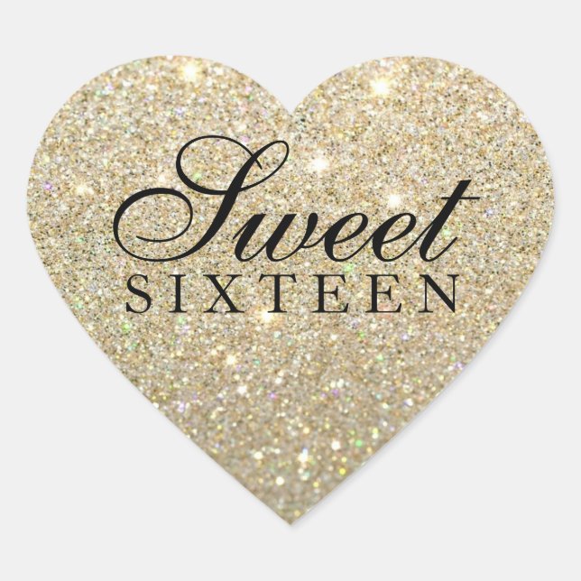 Sticker - Gold Glitter Fab Sweet 16 (Front)