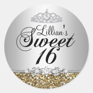 Sticker Gold Parties scintillant & Diamond Tiara S