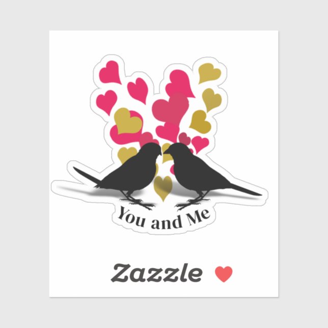 Sticker Gold Red Hearts Inséparables Valentine (Feuille)