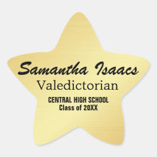 Sticker Gold Star Valedictorian Graduian