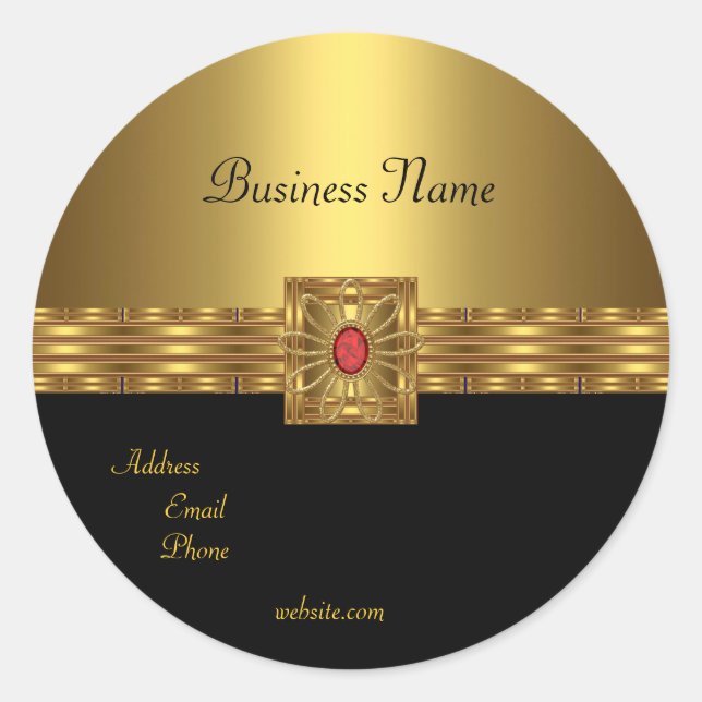 Sticker Gold sur Gold Black Red (Devant)