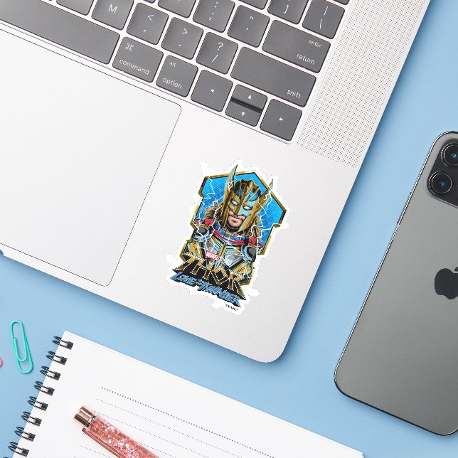 Sticker Golden Armor Thor Love et Thunder Graphic (Ordinateur portable avec iPhone)