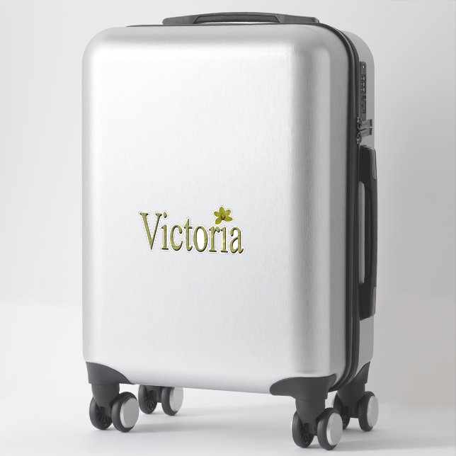Sticker Golden Flecks Victoria Nom Design, (Sur valise)