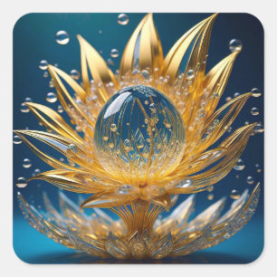 Sticker (Golden Flower Raindrop-2)
