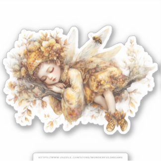 Sticker Golden Honey Fairy World - 2a The sleeping fairies