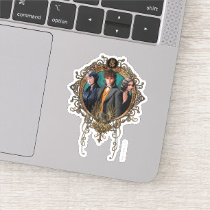 Sticker Golden Newt, Tina et Leta Art Déco Portrait