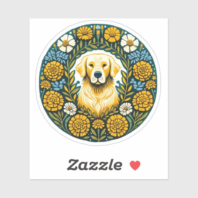 Sticker Golden Retriever (Feuille)
