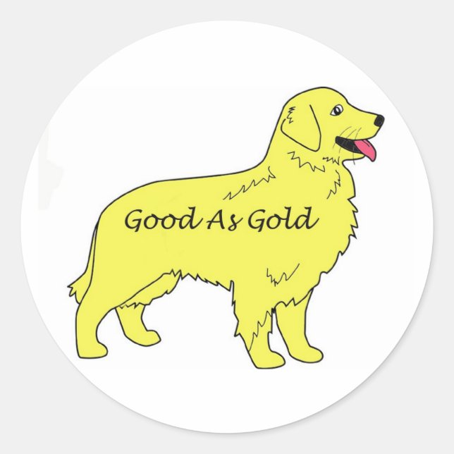 Sticker Golden Retriever Bon Comme Or (Devant)