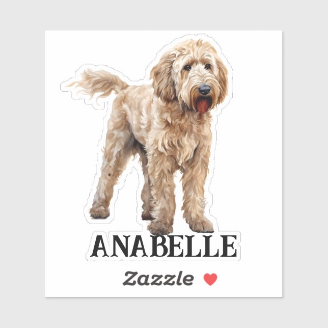 Sticker Goldendoodle Nom personnalisé (Feuille)