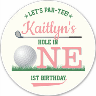 Sticker Golf PAR-TEE 1er anniversaire Grand 8"