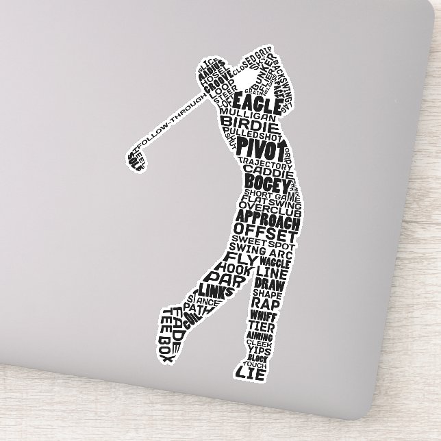 Sticker Golf Word Art, Typographie du golf (Détail)