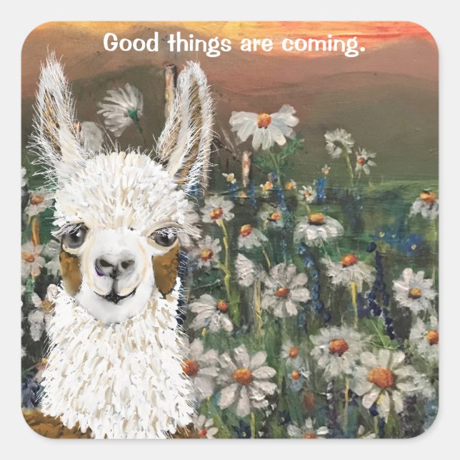 Sticker Good Things Are Coming Mama Llama (Front)