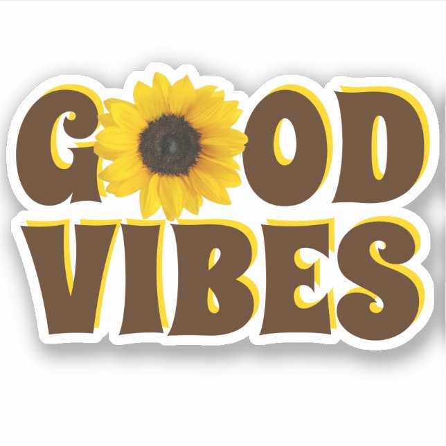 Sticker Good Vibes | Bright Sunflower Contour (Devant)