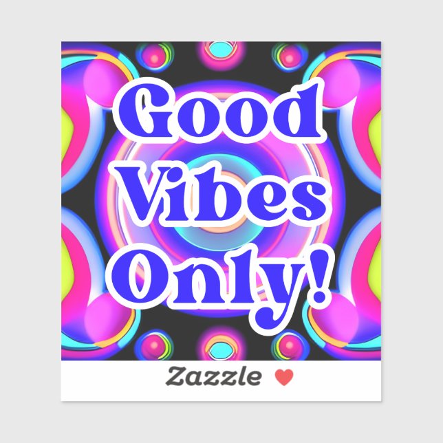 Sticker Good Vibes seulement ! Neon Colours 80's / 90s AI  (Feuille)