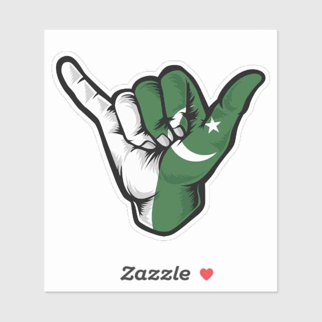 Sticker Good Vibes Shaka Hand Pakistan (Feuille)