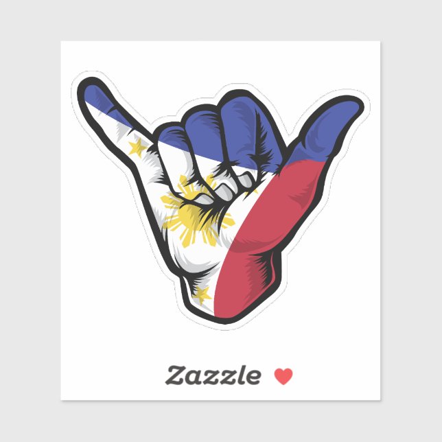 Sticker Good Vibes Shaka Hand Philippines (Feuille)