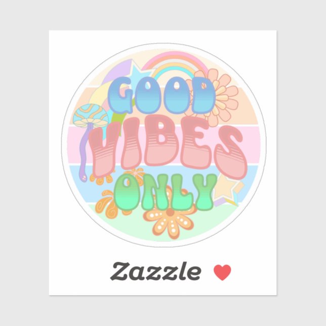Sticker Good Vibes uniquement | Retro Vintage (Feuille)
