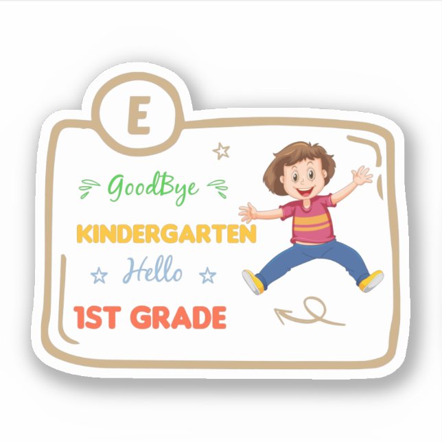 Sticker Goodbye Kindergarten Hello 1ère année (Devant)