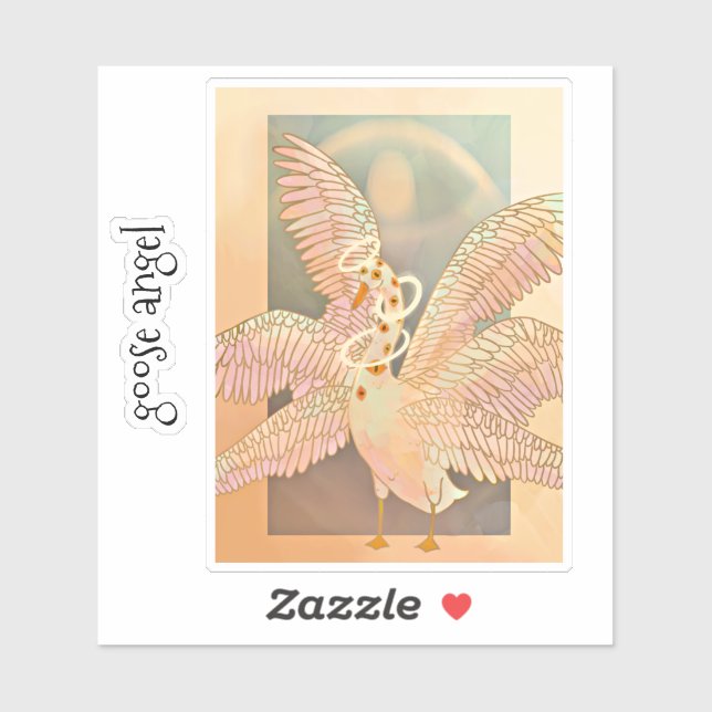 Sticker Goose Angel Drawing With Wings (Feuille)
