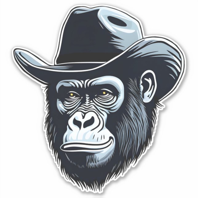 Sticker Gorilla Cowboy (Devant)