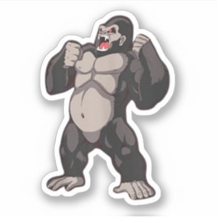 Sticker Gorille qui rugit Singe Grand Singe