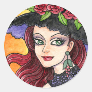 Sticker gothique de sorcière par Ann Howard
