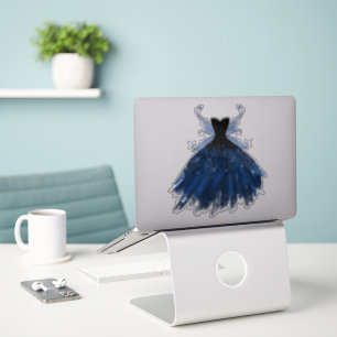 Sticker Gothique Fairy Navy Gown Fleur bleue de Cobalt p