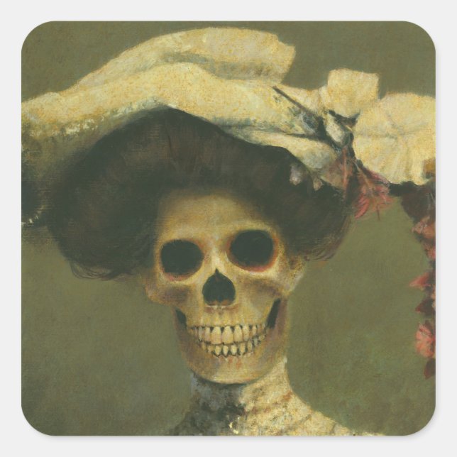 Sticker Gothique Lady Squelette (Devant)