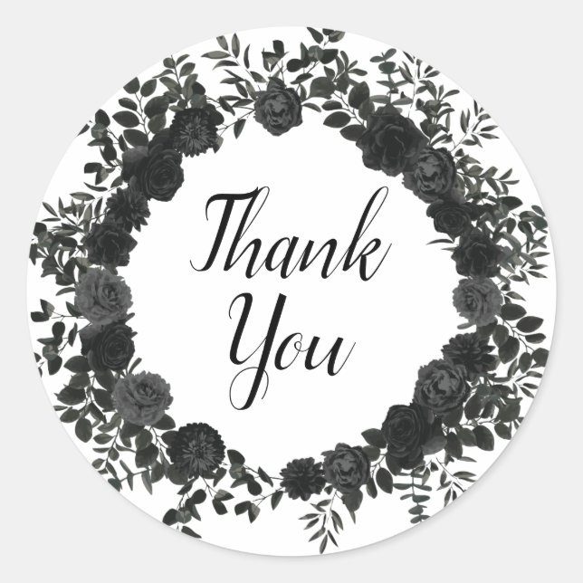 Sticker gothique Rose blanc et noir Favoriser les  (Devant)