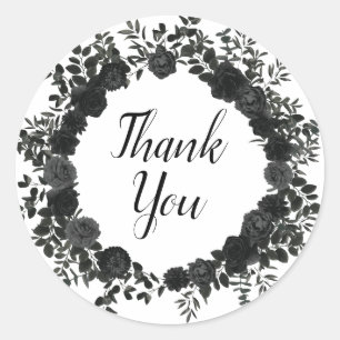 Sticker gothique Rose blanc et noir Favoriser les