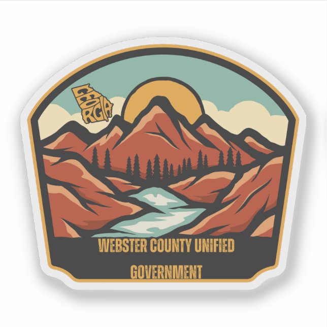 Sticker Gouvernement unifié du comté de Webster, Géorgie (Devant)