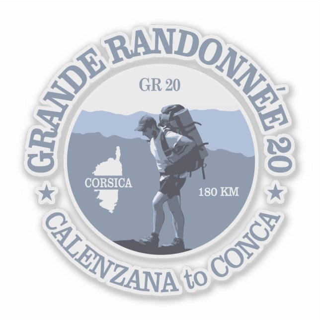 Sticker GR20 Corse (BG) (Devant)